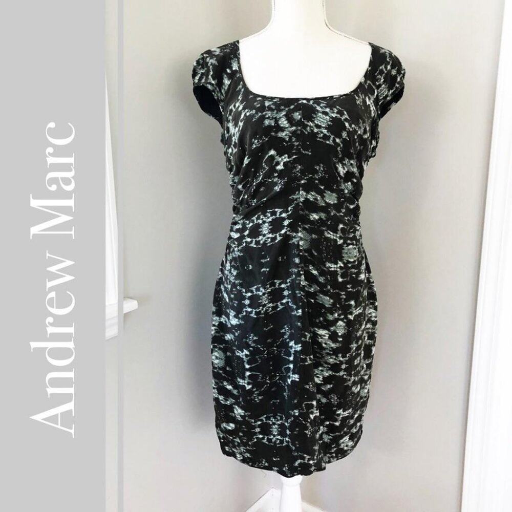 Andrew Marc Green Snake Pattern Dress Size 10